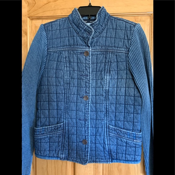 Denim Jacket W Sweater Sleeves 